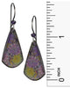 Shoshannah Tear Drop Painted Sparkly Flower Design Dangle Earrings