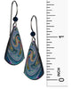 Shoshannah Tear Drop Painted Sparkly Swirl Line Design Dangle Earrings