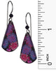 Shoshannah Tear Drop Painted Sparkly Flower Design Dangle Earrings