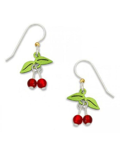 Red Cherries Drop Earrings, Handmade in the USA by Sienna Sky 1047