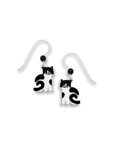 Cat Black & White Earrings Made in USA by Sienna Sky si1127 1