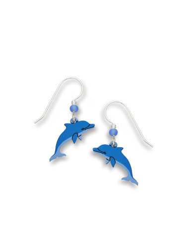 Blue Dolphin Earrings, Handmade in USA by Sienna Sky si1140