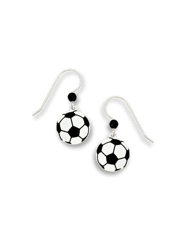 Black & White Soccer Earrings, Handmade in USA by Sienna Sky si1176