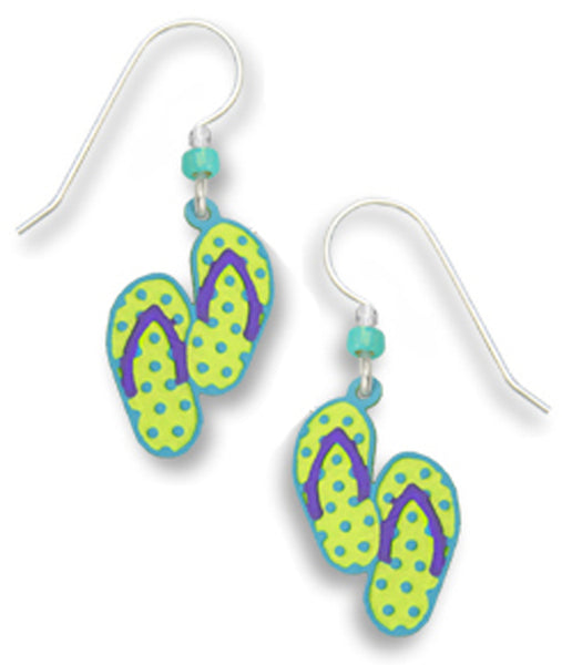 Polka Dots Flip Flops Earrings Made in the USA by Sienna Sky 1191