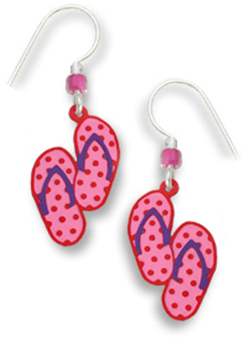 Polka Dots Flip Flops Earrings Made in the USA by Sienna Sky 1191