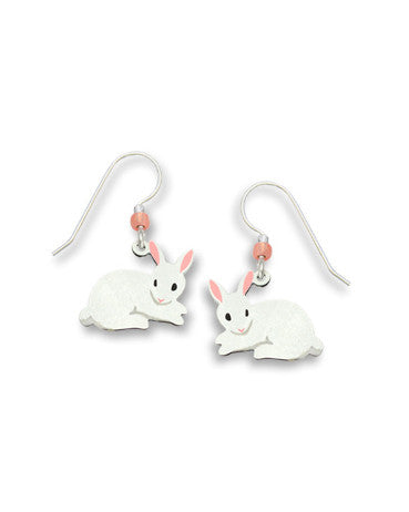 Bunny Cotton Tail Earrings, Handmade in USA by Sienna Sky si1217