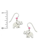 Baby Elephant Earrings with Pink Bead Made in the USA by Sienna Sky 1218