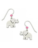 Baby Elephant Earrings with Pink Bead Made in the USA by Sienna Sky 1218