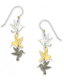 Hummingbirds Dangle Earrings Gold-tone Plate Made in the USA by Sienna Sky 1265