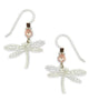 Dragonfly Earrings Filigree with Imitation Pearl Bead Made in the USA by Sienna Sky 1369