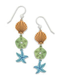 Sand Dollar Starfish Shell Earrings Made in the USA by Sienna Sky 1424