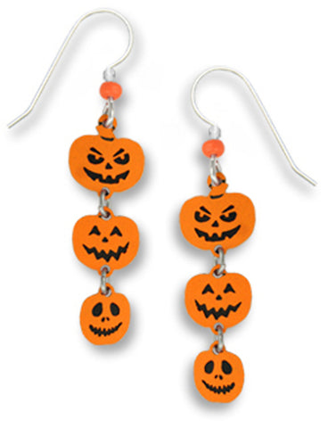 Halloween Long Dangling Pumpkin Patch Earrings by Sienna Sky