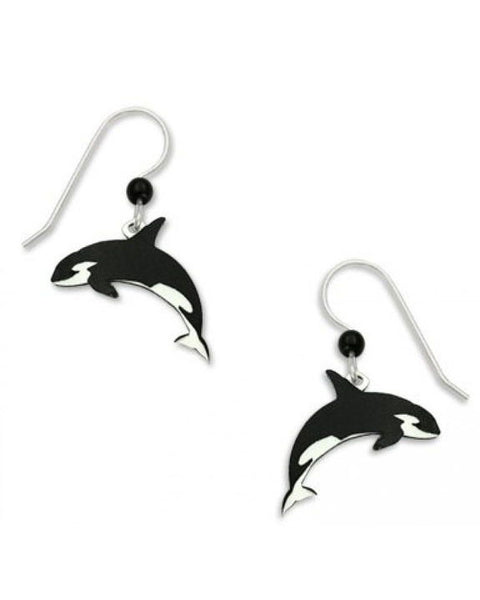 Orca Killer Whale Black & White Earrings, Handmade in the USA by Sienna Sky 1456
