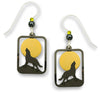 Halloween Wolf Howling at a Yellow Moon with Rectangular Frame by Sienna Sky