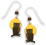 Owl with a  Full Moon on a Branch Earrings Made in the USA by Sienna Sky 1571