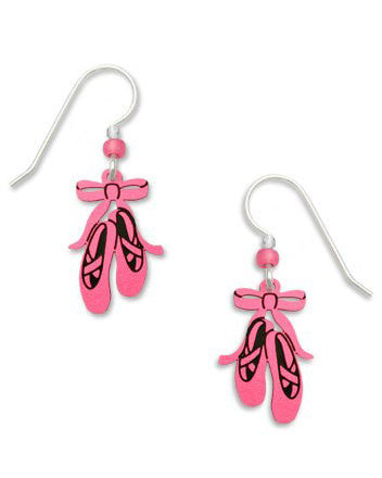Pink Ballet Slippers Dangle Earrings Handmade in USA by Sienna Sky 1575