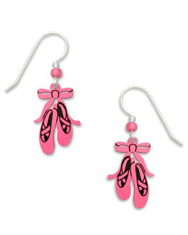 Pink Ballet Slippers Dangle Earrings Made in USA by Sienna Sky 1575