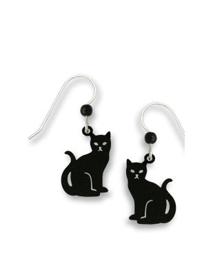 Nikki Black Cat Dangle Earrings Handmade in USA by Sienna Sky 1588
