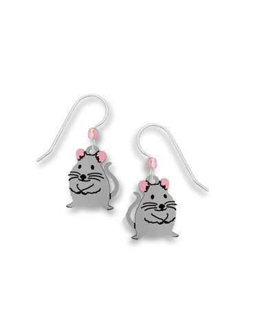 Little Baby Gray Mouse Earrings Handmade in USA by Sienna Sky 1667