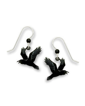 Flying Raven Earrings, Handmade in USA by Sienna Sky si1714