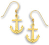 Gold tone Anchor Earrings Made in the USA by Sienna Sky 1723