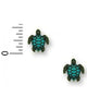 Green Sea Turtle with Blue Shell Post Earrings Made in USA by Sienna Sky 1728