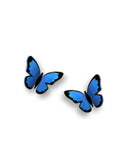 Blue Butterfly Folded Post Earrings Made in USA by Sienna Sky si1732