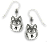 Halloween Gray Wolf Face Earrings by Sienna Sky