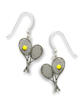 Tennis Racquet with Tennis Ball Earrings, Handmade in USA by Sienna Sky si1749