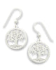 Tree of Life with Leaves Silver-tone Earrings Made in USA by Sienna Sky si1761