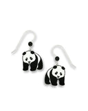 Panda Bear Hand Painted Dangle Earrings Made in USA by Sienna Sky si869