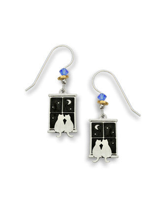 Kitty Pals in Window Earrings, Handmade in USA by Sienna Sky si906