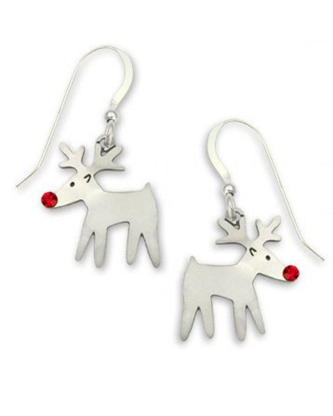 Sienna Sky Rudolph Reindeer with Red Crystal Nose Dangle Earrings 934