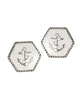 Nautical Theme Anchor Pendant Necklace Set with Stud Earrings by Jewelry Nexus