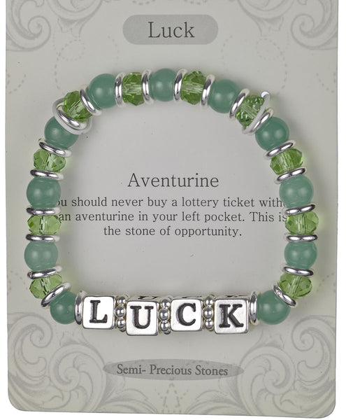 Mint Green Aventurine Semi Precious Stone Luck & Opportunity Box Bead Bracelet by Jewelry Nexus